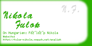 nikola fulop business card